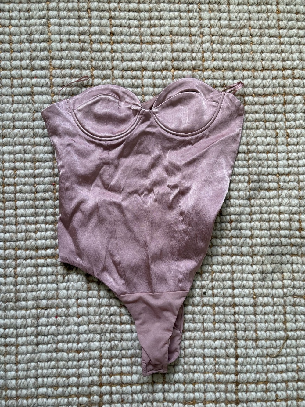 Zara Dusty Rose Satin Bustier Top